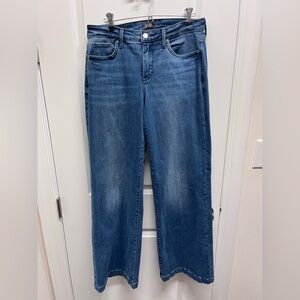 NYDJ Lift & Tuck Medium Wash blue Wide Leg Mid Rise Jeans Size 6 32x32